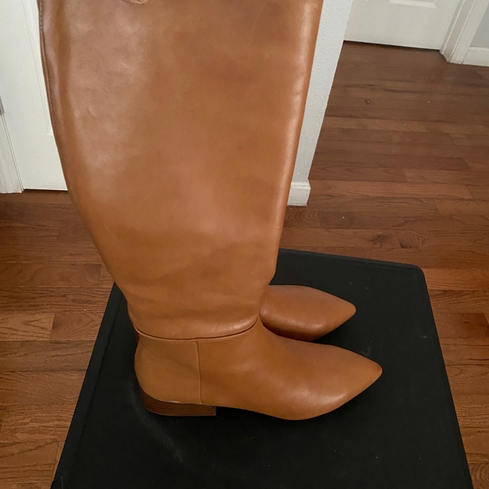 Steven Madden knee boots tan cognac color size 9